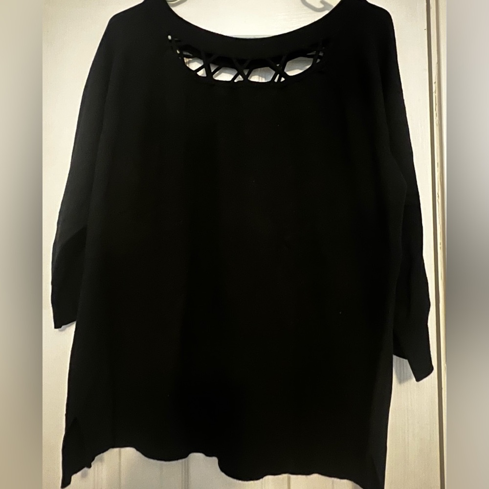 Black Sweater with Cutout Detail